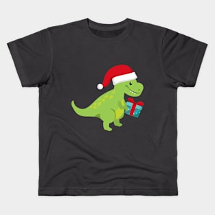 Christmas Dinosaur Kids T-Shirt